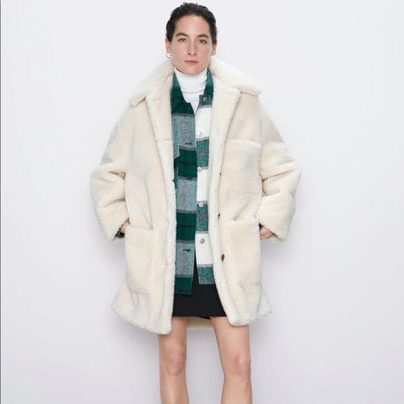 Zara Jackets & Blazers - Fleece coat, size L